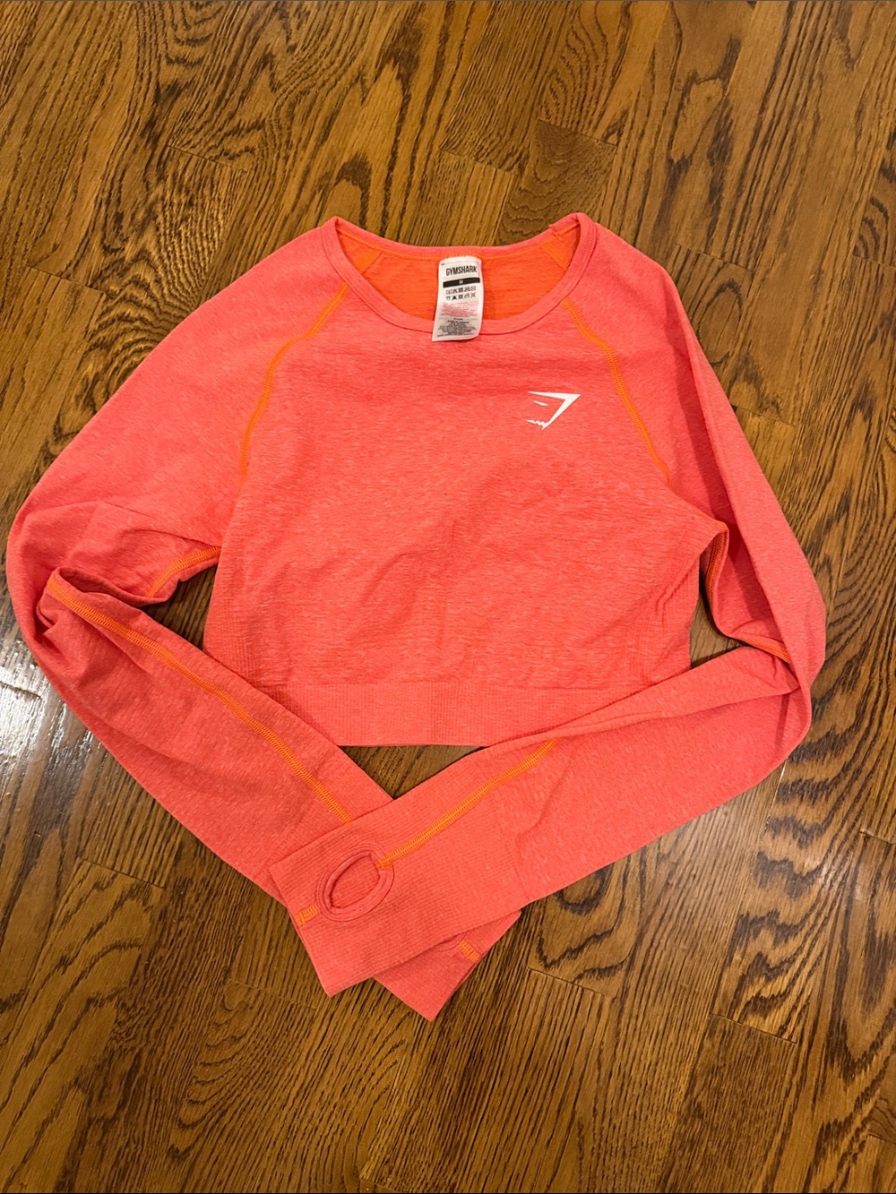 Gymshark Coral-Pink Long Sleeve Crop Top